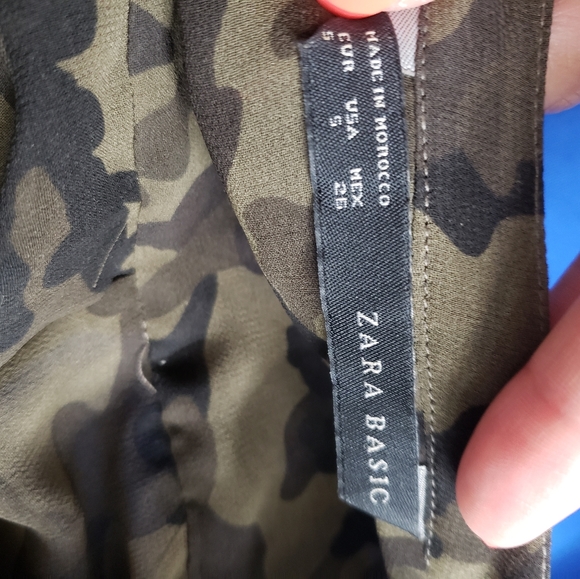 Zara basic camo sheer shirt sz. S - Picture 6 of 6